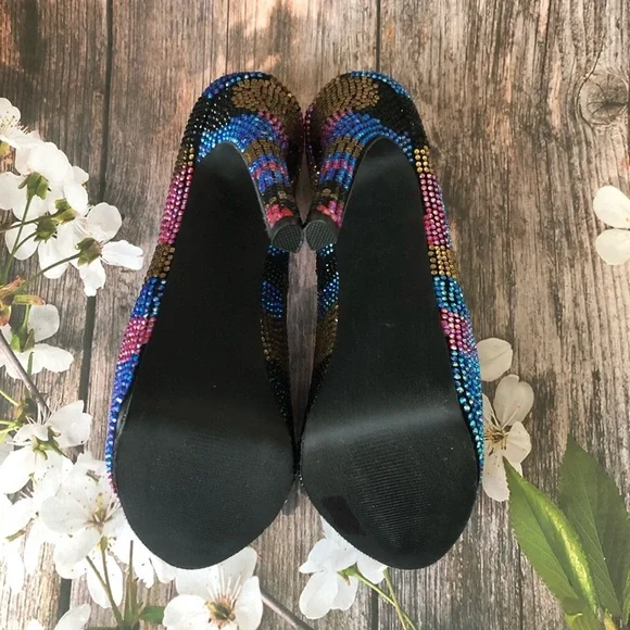 Steve Madden Colorful Rhinestone Platform Heels - Picture 6 of 7